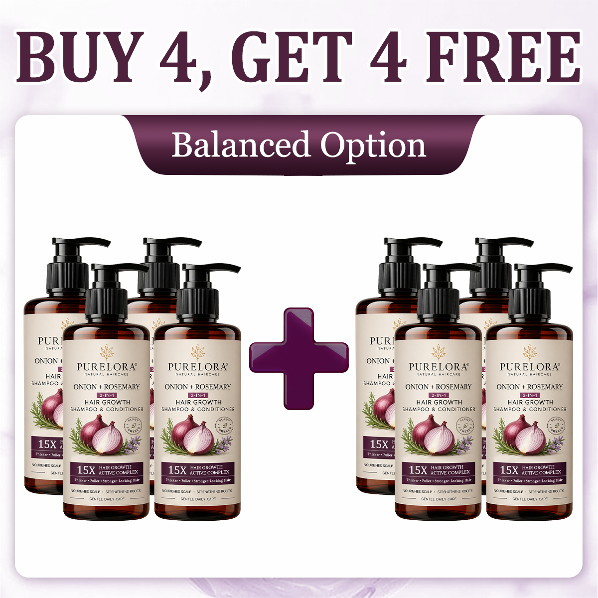🌿👨⚕️ Official Canadian Flagship Store 🇨🇦 | 🔥PURELORA® Onion & Rosemary 2-in-1 Anti-Hair Loss & Growth Shampoo & Conditioner Set — Infused with a 15x hair-growth active complex to help you achieve thicker, fuller, and stronger hair.