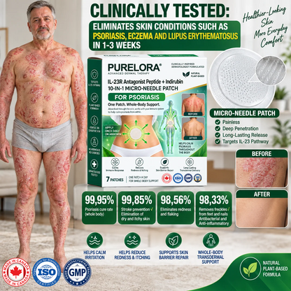 𝐏𝐔𝐑𝐄𝐋𝐎𝐑𝐀® 👩‍⚕️👩‍⚕️ 𝑰𝑳-23𝑹 𝑨𝒏𝒕𝒂𝒈𝒐𝒏𝒊𝒔𝒕 𝑷𝒆𝒑𝒕𝒊𝒅𝒆 + 𝑰𝒏𝒅𝒊𝒓𝒖𝒃𝒊𝒏 10-𝑰𝑵-1 𝑵𝒂𝒏𝒐 𝑴𝒊𝒄𝒓𝒐𝒏𝒆𝒆𝒅𝒍𝒆 𝑷𝒂𝒕𝒄𝒉 （𝑯𝒆𝒍𝒑𝒔 𝑹𝒆𝒅𝒖𝒄𝒆 𝑽𝒊𝒔𝒊𝒃𝒍𝒆 𝑹𝒆𝒅𝒏𝒆𝒔𝒔 & 𝑺𝒄𝒂𝒍𝒊𝒏𝒈, 𝑺𝒐𝒐𝒕𝒉𝒆 𝑫𝒓𝒚𝒏𝒆𝒔𝒔 & 𝑰𝒕𝒄𝒉𝒊𝒏𝒈, 𝑺𝒖𝒑𝒑𝒐𝒓𝒕 𝑯𝒆𝒂𝒍𝒕𝒉𝒊𝒆𝒓 𝑺𝒌𝒊𝒏 𝑪𝒆𝒍𝒍 𝑻𝒖𝒓𝒏𝒐𝒗𝒆𝒓 & 𝑺𝒌𝒊𝒏 𝑩𝒂𝒓𝒓𝒊𝒆𝒓 𝑹𝒆𝒑𝒂𝒊𝒓）