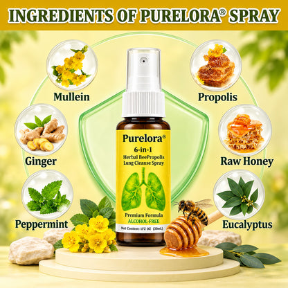 🍀🍀🐝🇨🇦 Official Store:𝐏𝐔𝐑𝐄𝐋𝐎𝐑𝐀®  6-in-1 Herbal BeePropolis Lung Cleanse Spray（👨‍⚕️Directly acts on COPD, asthma, chronic bronchitis (CB), respiratory infections, lung cancer, sinusitis, and other conditions🫁）