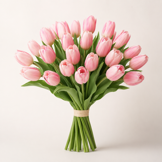 Agrsthme® Artificial Tulip Bouquet in Soft Pink