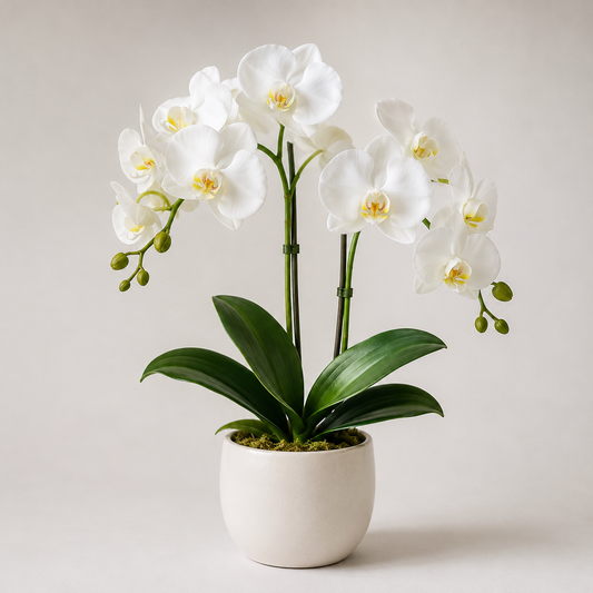 Agrsthme® Faux Orchid Plant in Ceramic Pot