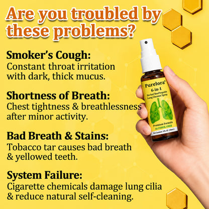 🍀🍀🐝🇨🇦 Official Store:𝐏𝐔𝐑𝐄𝐋𝐎𝐑𝐀®  6-in-1 Herbal BeePropolis Lung Cleanse Spray（👨‍⚕️Directly acts on COPD, asthma, chronic bronchitis (CB), respiratory infections, lung cancer, sinusitis, and other conditions🫁）
