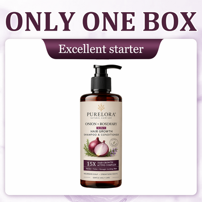 🌿👨‍⚕️ Official Canadian Flagship Store 🇨🇦 | 🔥PURELORA® Onion & Rosemary 2-in-1 Anti-Hair Loss & Growth Shampoo & Conditioner Set — Infused with a 15x hair-growth active complex to help you achieve thicker, fuller, and stronger hair.