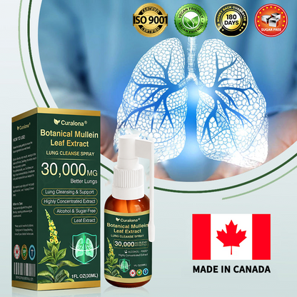 ✅ Official Canadian Flagship Store: Curalona® Mullein Leaf Extract Lung Cleansing Spray (👨‍⚕️ Directly targets COPD, asthma, chronic bronchitis, respiratory infections, lung cancer, sinusitis, and other lung-related conditions)