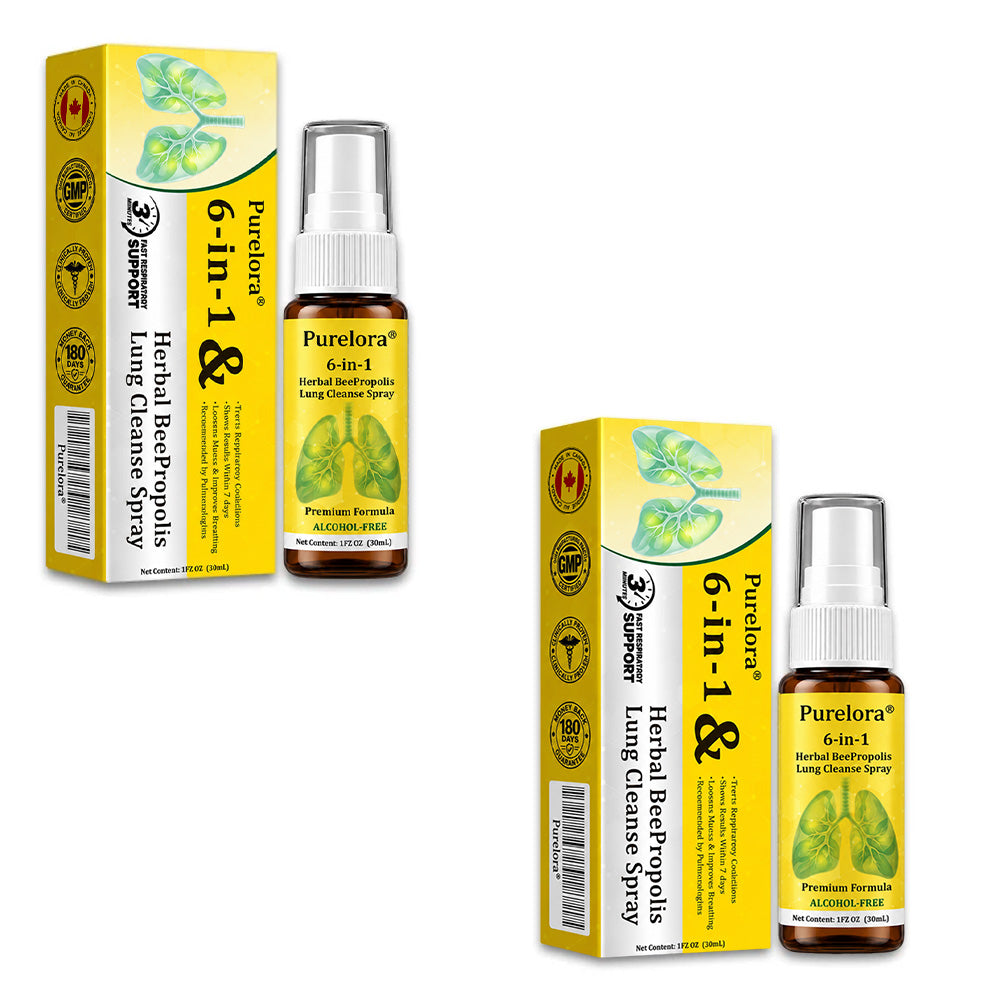 🍀🍀🐝🇨🇦 Official Store:𝐏𝐔𝐑𝐄𝐋𝐎𝐑𝐀®  6-in-1 Herbal BeePropolis Lung Cleanse Spray（👨‍⚕️Directly acts on COPD, asthma, chronic bronchitis (CB), respiratory infections, lung cancer, sinusitis, and other conditions🫁）