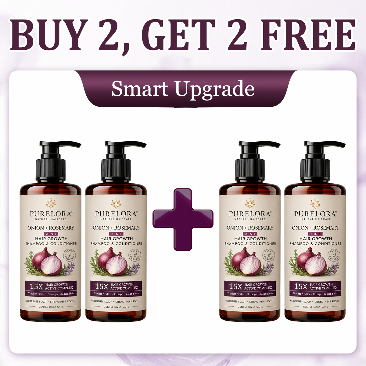 🌿👨‍⚕️ Official Canadian Flagship Store 🇨🇦 | 🔥PURELORA® Onion & Rosemary 2-in-1 Anti-Hair Loss & Growth Shampoo & Conditioner Set — Infused with a 15x hair-growth active complex to help you achieve thicker, fuller, and stronger hair.