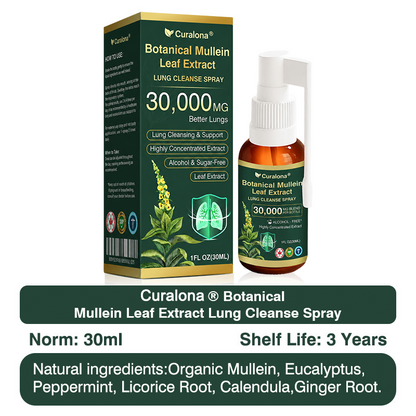 ✅ Official Canadian Flagship Store: Curalona® Mullein Leaf Extract Lung Cleansing Spray (👨‍⚕️ Directly targets COPD, asthma, chronic bronchitis, respiratory infections, lung cancer, sinusitis, and other lung-related conditions)