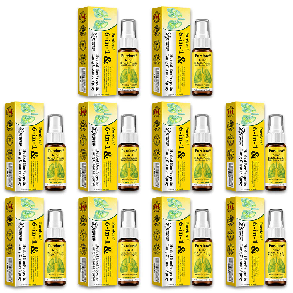 🍀🍀🐝🇨🇦 Official Store:𝐏𝐔𝐑𝐄𝐋𝐎𝐑𝐀®  6-in-1 Herbal BeePropolis Lung Cleanse Spray（👨‍⚕️Directly acts on COPD, asthma, chronic bronchitis (CB), respiratory infections, lung cancer, sinusitis, and other conditions🫁）