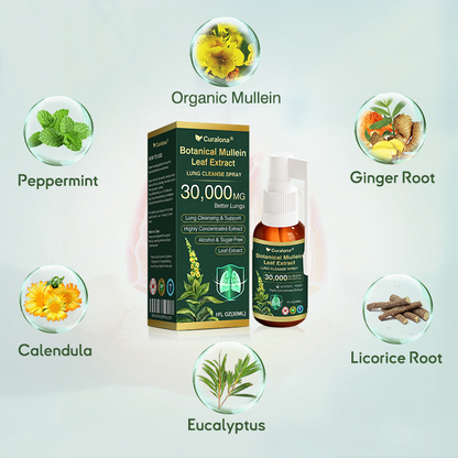 ✅ Official Canadian Flagship Store: Curalona® Mullein Leaf Extract Lung Cleansing Spray (👨‍⚕️ Directly targets COPD, asthma, chronic bronchitis, respiratory infections, lung cancer, sinusitis, and other lung-related conditions)