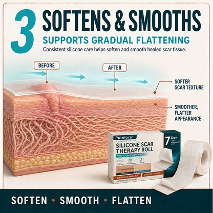 ✨💯Purelora® SILICONE SCAR THERAPY ROLL Help Soften, Flatten & Improve the Appearance of Raised Scars