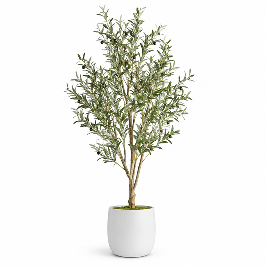 Agrsthme® Faux Olive Tree in White Planter