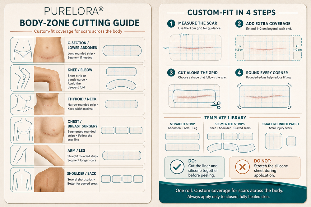 ✨💯Purelora® SILICONE SCAR THERAPY ROLL Help Soften, Flatten & Improve the Appearance of Raised Scars
