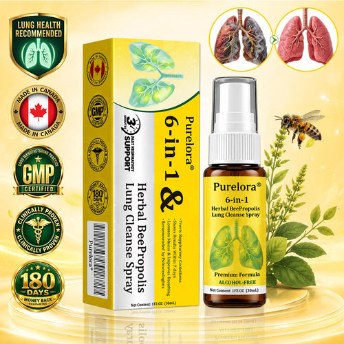 🍀🍀🐝🇨🇦 Official Store:𝐏𝐔𝐑𝐄𝐋𝐎𝐑𝐀®  6-in-1 Herbal BeePropolis Lung Cleanse Spray（👨‍⚕️Directly acts on COPD, asthma, chronic bronchitis (CB), respiratory infections, lung cancer, sinusitis, and other conditions🫁）