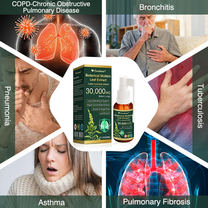 ✅ Official Canadian Flagship Store: Curalona® Mullein Leaf Extract Lung Cleansing Spray (👨‍⚕️ Directly targets COPD, asthma, chronic bronchitis, respiratory infections, lung cancer, sinusitis, and other lung-related conditions)