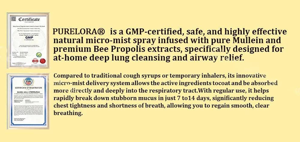 🍀🍀🐝🇨🇦 Official Store:𝐏𝐔𝐑𝐄𝐋𝐎𝐑𝐀®  6-in-1 Herbal BeePropolis Lung Cleanse Spray（👨‍⚕️Directly acts on COPD, asthma, chronic bronchitis (CB), respiratory infections, lung cancer, sinusitis, and other conditions🫁）