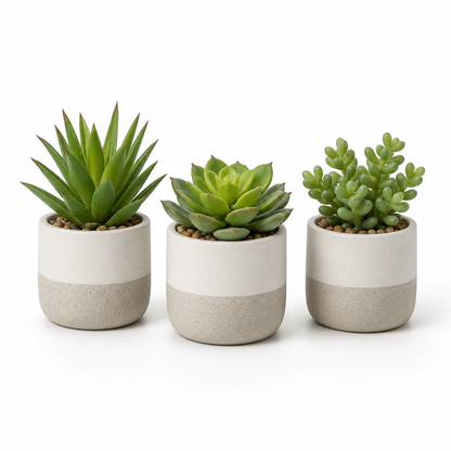 Agrsthme® Mini Faux Succulent Plants Set of 3